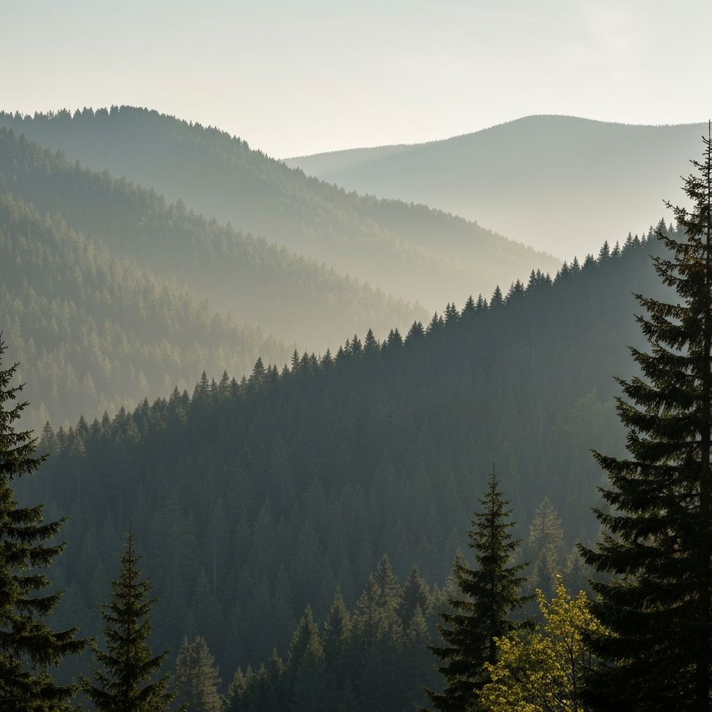 Serene natural landscape representing educational mission